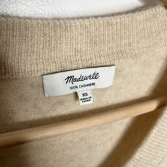 Madewell Long Sleeve Cashmere Sweater Womens XS Beige Neutral Minimalist - Picture 5 of 8